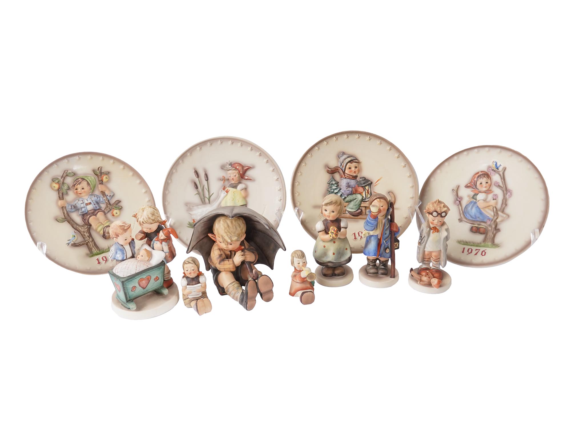 PORCELAIN GOEBEL HUMMEL FIGURINES AND WALL PLATES PIC-0